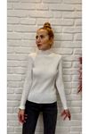 Beyaz Fitilli Yarım Balıkçı Triko