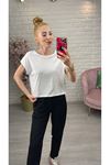 Beyaz Basic Duble Kol Tişört