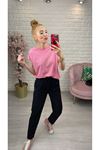 Pembe Basic Duble Kol Tişört
