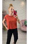 Kiremit Basic Duble Kol Tişört