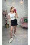 Siyah Çizgili Etek Şort